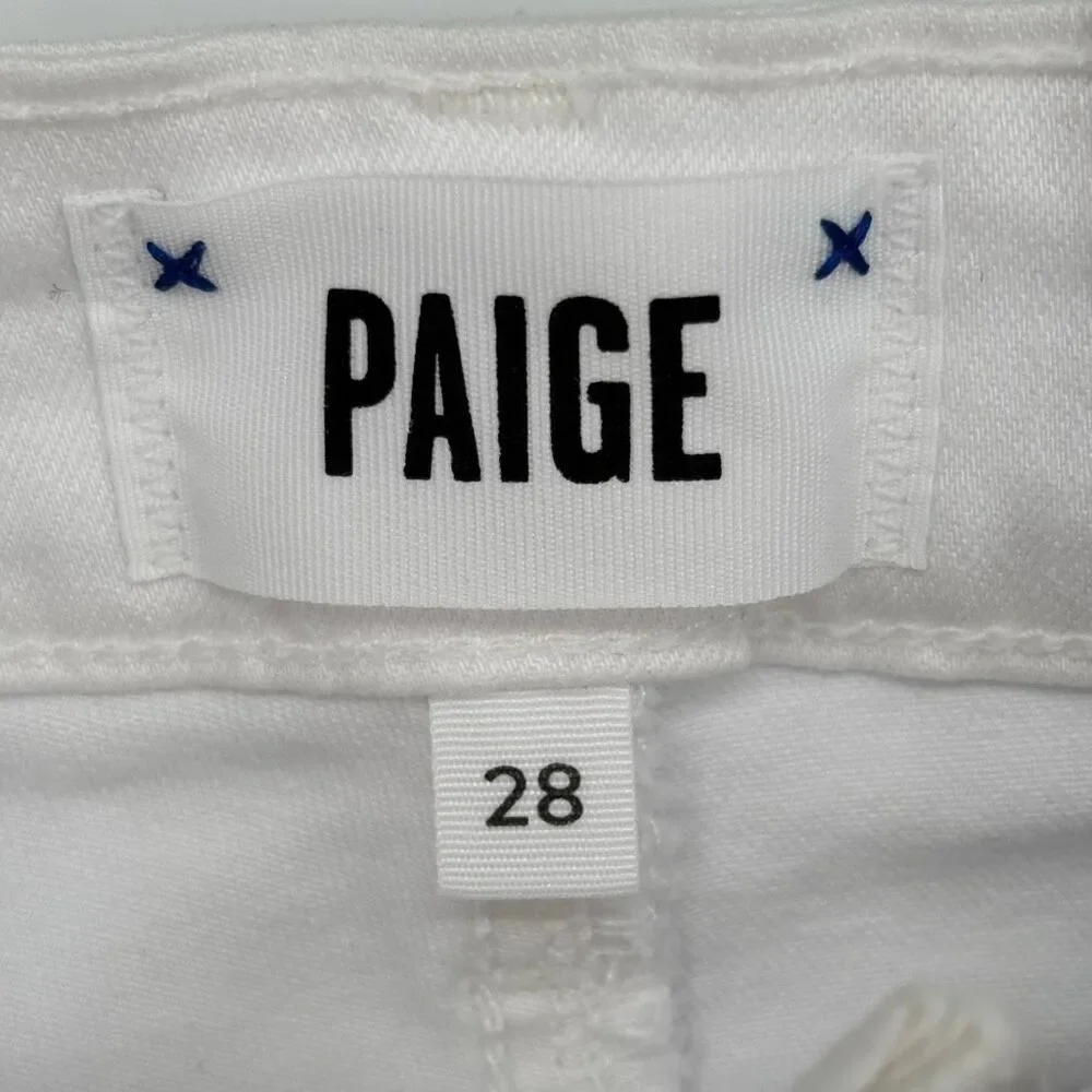 Paige VERDUGO CROP Artica White‎ Destructed Jeans Size 28 NWT